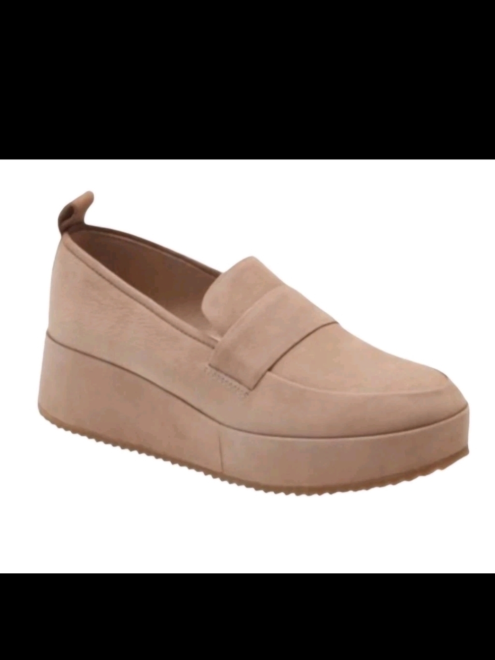 EILEEN FISHER Max Nubuck Leather Wedge Platform Loafers in Earth 8